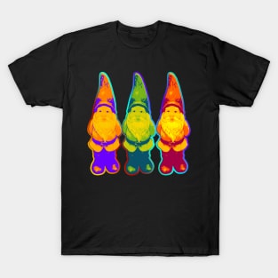 3 Garden Gnomes - Neon Style Painting T-Shirt